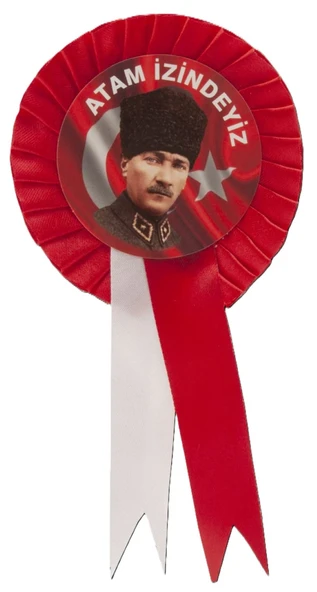 25 ADET 10 KASIM ATAM İZİNDEYİZ SİYAH KOKART ROZET