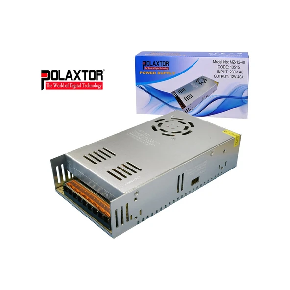Adaptör 12V 40A 480W Metal Kasa Trafo Fanlı Korumalı - 2