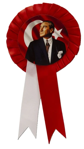 25 ADET ATATÜRK TÜRK BAYRAKLI KOKART ROZET ürün görseli 1