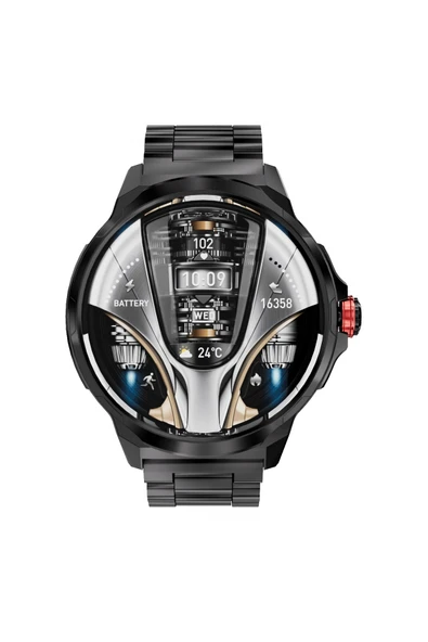 1.93" Super Amoled Ekran Metal ve Silikon Kordonlu Uzun Şarj Süresi Su Geçirmez Akıllı Saat Android İos 2024