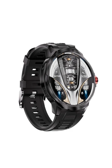 1.93" Super Amoled Ekran Metal ve Silikon Kordonlu Uzun Şarj Süresi Su Geçirmez Akıllı Saat Android İos 2024 - 4