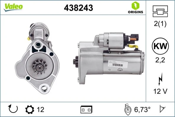 VALEO 438243 MARŞ MOTORU VAG 2H0911023F-2H0911023A-2H0911023A ürün görseli 1