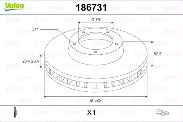 VALEO 186731 FREN DISKI ON BMW E46 E85 E86 34116864047 ürün görseli 1
