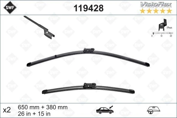 VALEO 119428 ÖN SİLECEK SÜPÜRGESİ 650/380MM MUZ TİPİ PARTNER TEPE - BERLINGO 08> GRANDE PUNTO -LINEA 08> FIAT 5 00L 12> FIESTA VI 08> CORSA D 06> CORSA E 14> AVEO 11> MITO 09> SWF 8A6JS17528AA-1726328 ürün görseli 1