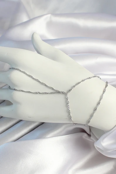 Pirinç Gümüş Renk Esnek Burgu Zincirli Şahmeran - TJ-SN645 ürün görseli