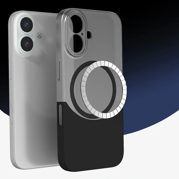 Apple iPhone 16 Kılıf M-Safe Şarj Özellikli Mıknatıslı Zore Duble Kapak - Resim 3
