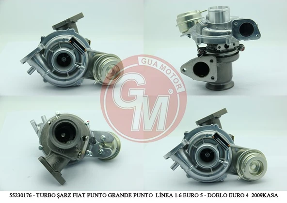 GUA 40613 TURBO ŞARJ FIAT BRAVO PUNTO GRANDE PUNTO LİNEA EGEA 1.6 EURO 5 - DOBLO EURO 4 2009KASA 55230176-55209152-55220699 ürün görseli