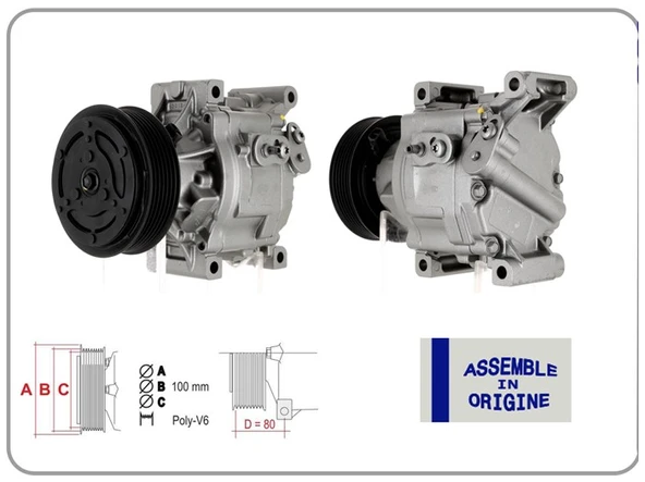 GUA 51318 KLİMA KOMPRESÖRÜ SIFIR ÜRÜN FIAT 500 07> ALBEA 03>09 DOBLO 05>10 PALIO 03>12 PANDA 06>13 LANCIA YP SILON 03>12 FORD KA 08>16 1.3 D Multijet 51746931-71785265-71722315-5A79753 ürün görseli 1