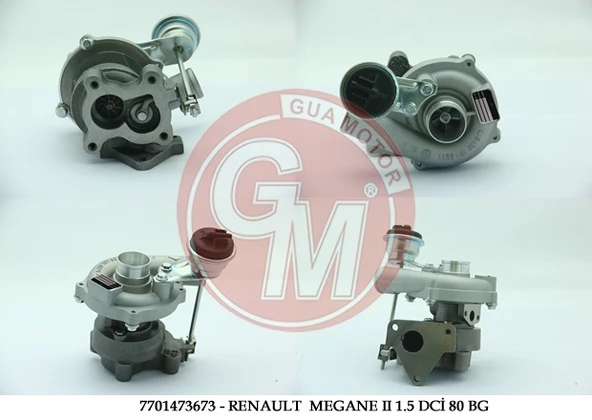 GUA 40661 TURBO ŞARJ RENAULT CLİO II KANGO DACIA SYMBOL MEGANE II 1.5 DCİ 80 BG 7701473673-7701473122-7711135037 ürün görseli 1
