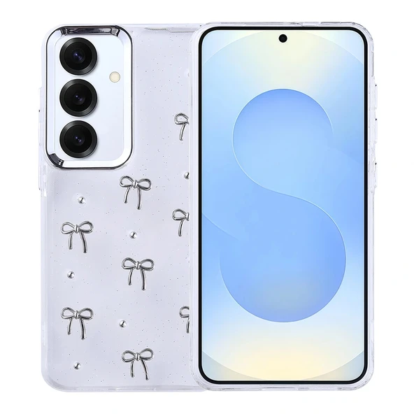 Galaxy S24 Plus Kılıf Airbag Tasarımlı Simli Şeffaf Zore Kutup Kapak ürün görseli