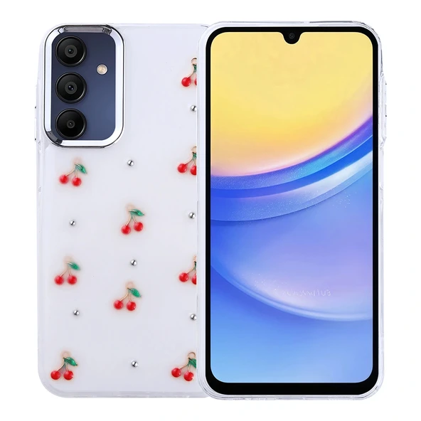 Galaxy A15 Kılıf Airbag Tasarımlı Simli Şeffaf Zore Kutup Kapak - 1
