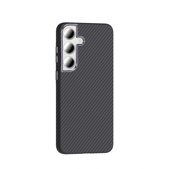 Galaxy S24 FE Kılıf M-safe Şarj Özellikli Karbon Fiber Görünümlü Zore Gros Kapak - 8
