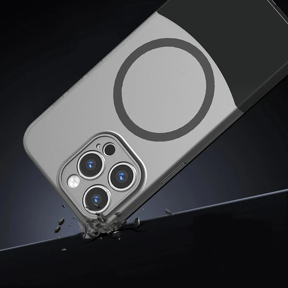 Apple iPhone 15 Pro Max Kılıf M-Safe Şarj Özellikli Mıknatıslı Zore Duble Kapak - 4