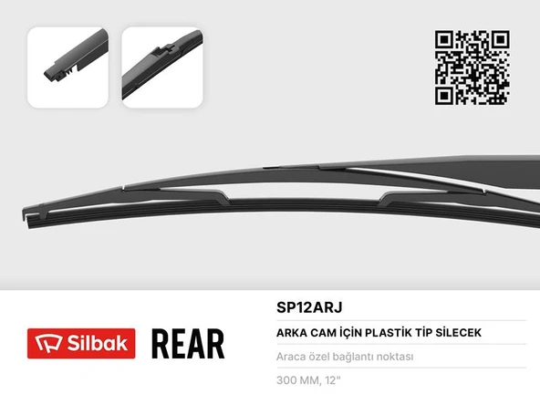SILBAK SP12ARJ SİLECEK SÜPÜRGESİ ARKA PLASTİK TİP 300MM OPEL ASTRA J 01/10> . ASTRA GTC 11/11> . ASTRA SPORTS TOU RER 01/11> . ASTRA K 09/15> ürün görseli 1