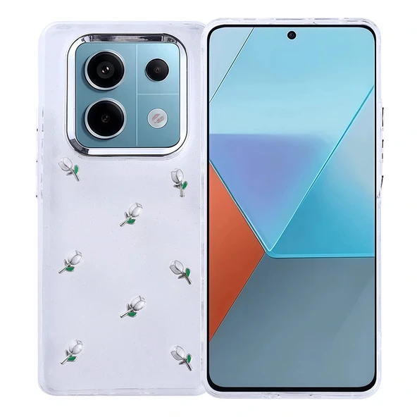 Xiaomi Redmi Note 14 Pro 4G Kılıf Airbag Tasarımlı Simli Şeffaf Zore Kutup Kapak