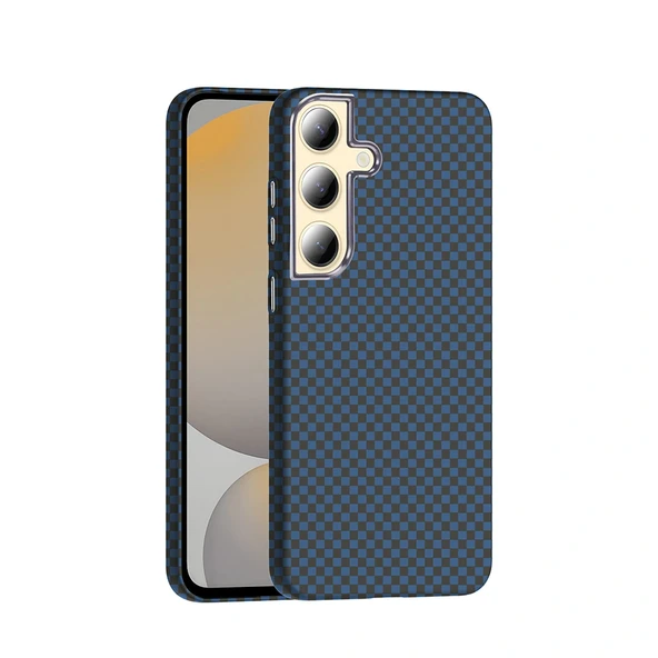 Galaxy S24 Plus Kılıf M-safe Şarj Özellikli Karbon Fiber Görünümlü Zore Gros Kapak