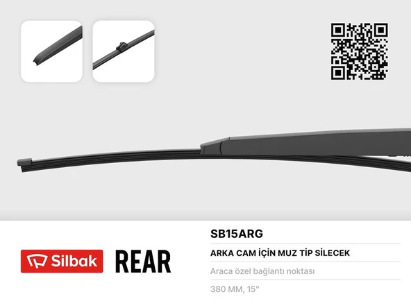 SILBAK SB15ARG SİLECEK SÜPÜRGESİ ARKA MUZ TİPİ 380MM AUDİ Q5 FYB 05/16> ürün görseli 1