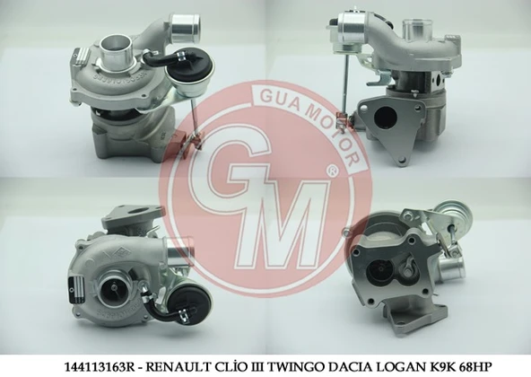 GUA 40650 TURBO ŞARJ RENAULT CLİO II III TWINGO DACIA MCW LOGAN SANDERO K9K 1.5DCI 68HP 144113163R-144114521R-7701476040 ürün görseli 1