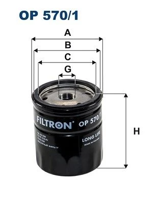 FILTRON OP570.1 YAĞ FİLTRESİ ASTRA G 98-05 -ASTRA H-COMBO 05 > CORSA C 00 > VECTRA C 02 > 1.4-1.6-1.8-2.0T 93179720-93183723-5650343 ürün görseli 1