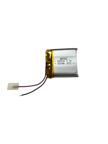 663032 3.7V 650mAh Li-Polymer Pil Devreli/1.5A ürün görseli