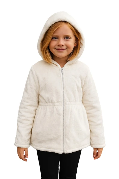 Peluş Kız Çocuk Mont - 6
