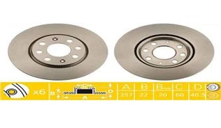 FRENDI 27385 ÖN FREN AYNASI CORSA D 07> CORSA E 14> ADAM 13> PUNTO EVO-GRANDE PUNTO 05> 257x22x4DL HAVALI 14İNÇ 55700921 13317922-93197241-569065-55700920 ürün görseli 1