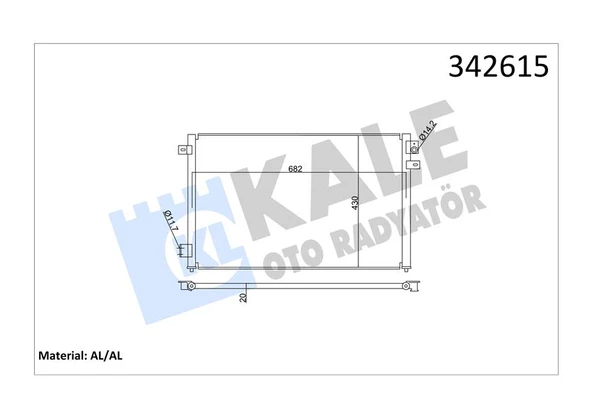 KALE 342615 KLIMA RADYATORU AJ-V6 FB AJ-V8 AJ8FT S-TYPE II X200 1999>2007 XR854219-XR87068 ürün görseli