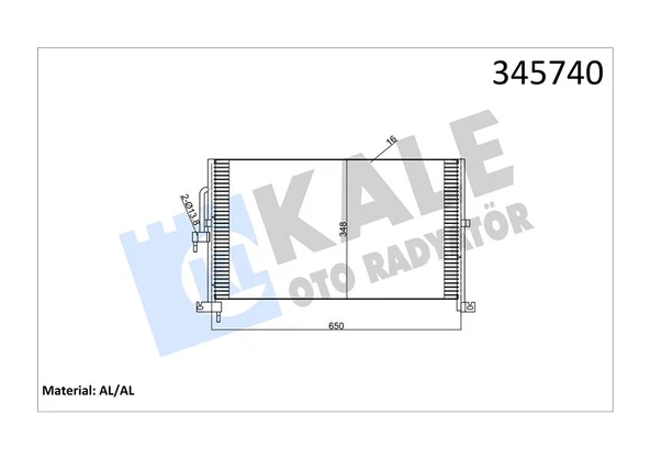 KALE 345740 KLIMA RADYATORU YB - XB AJ-V6 X-TYPE I X400 2002>2009 C2S1232-C2S43484-C2S5302 ürün görseli 1