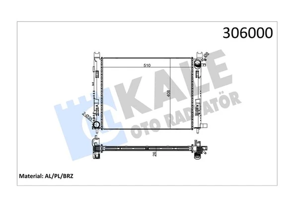 KALE 0518601AB RADYATÖR CLIO IV-LOGAN II-DOKKER-LODGY 1.5 DCİ 26mm BRAZING 214100078R-214101612R ürün görseli 1