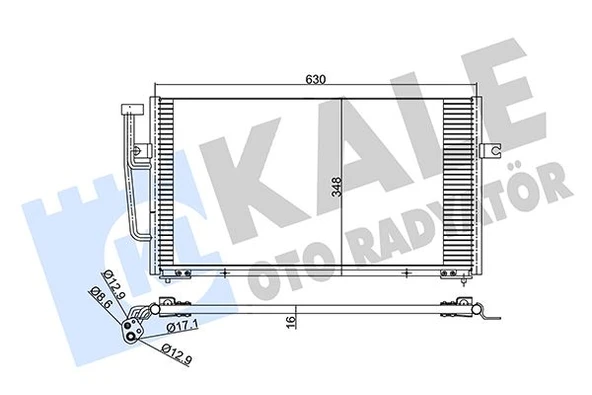 KALE 390400 KLİMA RADYATÖRÜ KONDENSER VOLVO S40 I-V40 AL-AL 628X348X16 30871579-30897260 ürün görseli 1