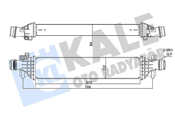 KALE 350920 İNTERCOOLER AL/PL/BRZ CHEVROLET TRAX-OPEL MOKKA-VAUXHALL MOKKA 1302263-95026333 ürün görseli 1