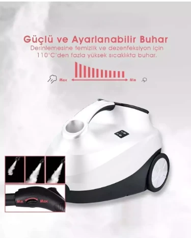 Pirantech CB-107C 2000 W Beyaz Buharlı Temizleyici - 3