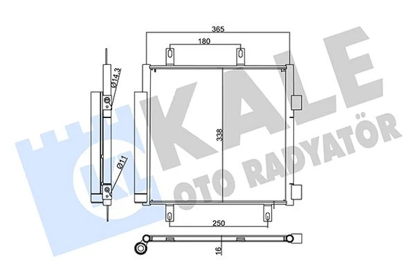 KALE 357850 KLİMA RADYATÖRÜ KONDENSERİ P107 05>14 1.0İ 12V-1.4HDİ 05> C1 1.0İ 12V-1.4HDİ 05> AL/AL 6455.EF-6455.EE ürün görseli 1
