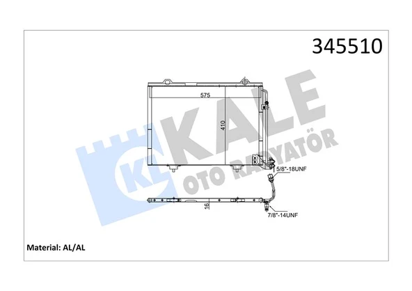 KALE 345510 KLIMA RADYATORU MERCEDES W202 S202 C208 A208 W210 S210 R170 A2028300970 ürün görseli 1