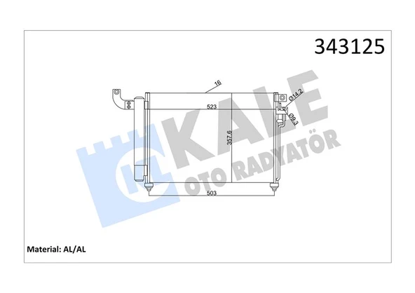 KALE 343125 KLİMA KONDENSERİ KIA RIO II AL-AL 976061G300 ürün görseli 1