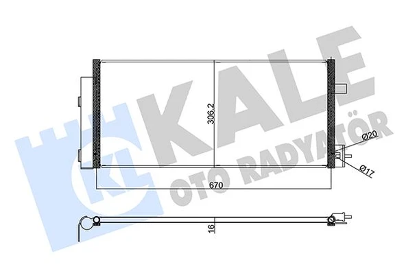 KALE 355925 KONDENSER CHEVROLET AVEO KONDENSER AL/BRZ 650X306X16 95328644-96943763 ürün görseli 1