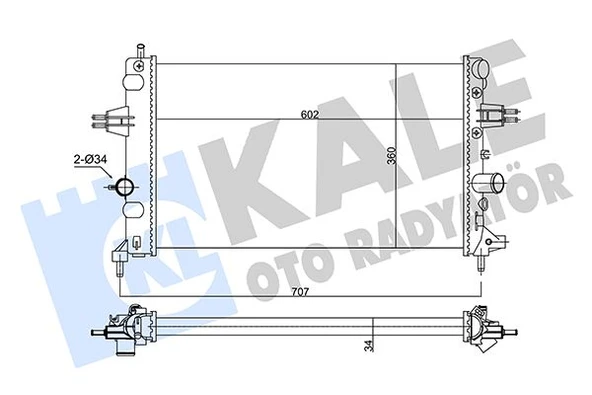 KALE 354105 RADYATÖR ASTRA G 1.6 Z16XEP AC MEK 600x375x26 1300270-93179909 ürün görseli 1