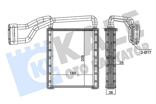 KALE 353835 KALORIFER RADYATORU TRANSIT V363 14>17 CUSTOM V362 14>17 ARKA BK2118B539CA-1791695 ürün görseli 1