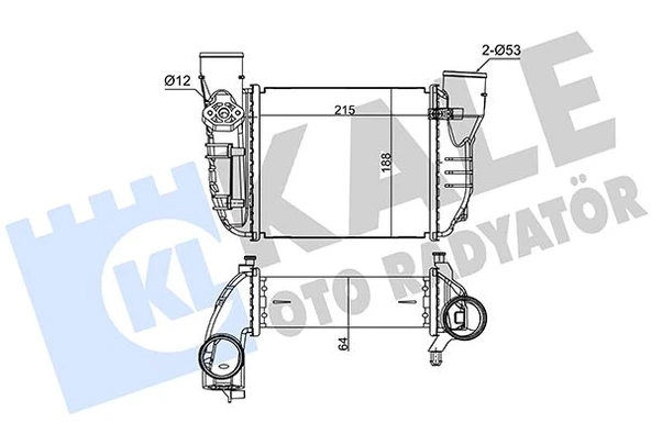KALE 355010 TURBO RADYATÖRÜ INTERCOOLER AUDI A4-EXEO 08-10 1.8T 8E0145805L-8E0145805N ürün görseli 1