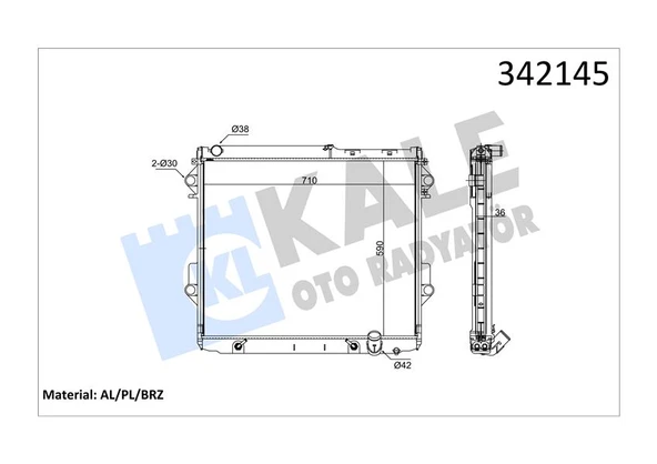 KALE 342145 RADYATÖR TOYOTA TOYOTA LAND CRUISER AL-PL-BRZ 1640051040 ürün görseli 1