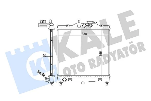 KALE 370100 RADYATÖR KIA PICANTO AL/PL/BRZ 395x355x16 2531007011-2531007000-2531007010 ürün görseli 1