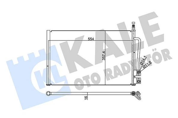 KALE 378800 KLIMA RADYATORU KONDANSER FIESTA FUSION 1.25 1.4 1.6 1.4TDCI 02 08 MAZDA 2 125 1.4 5S6H19710BB-1384859-DE9461480B ürün görseli 1