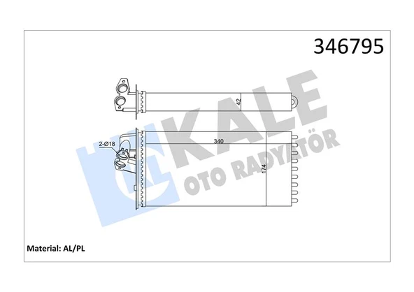 KALE 346795 KALORIFER RADYATORU MERCEDES VITO W638 96>03 A0038350001 ürün görseli 1