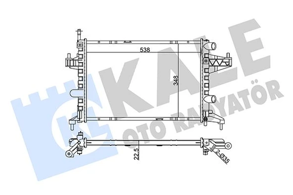 KALE 364300 RADYATÖR BRAZING CORSA C-COMBO-TIGRA 1.0-1.2-1.2 16V-1.4-1.4 16V AC KLİMASIZ MEK 538x348x23 13 00236-9201955-25555161-24445162 95513834-1300334-1300250-93173379 ürün görseli 1