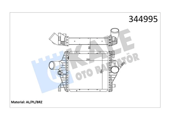KALE 344995 TURBOSARJ RADYATORU MERCEDES VITO W638 97>03 A6385012901 ürün görseli 1