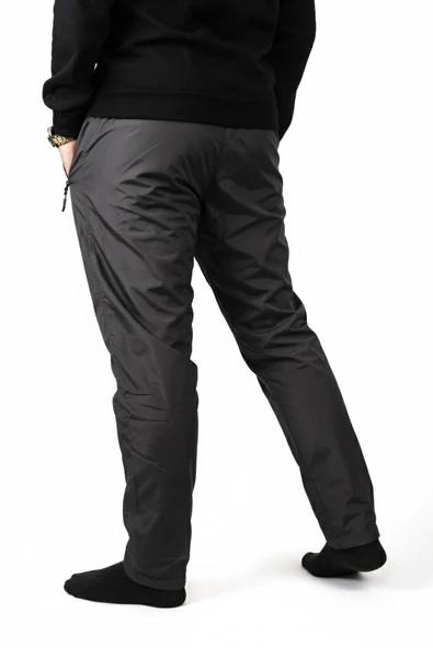 Erkek Füme Gri Rüzgar Geçirmez Suya Dayanıklı İçi Peluş Motorcu Eşofman Altı 22EESA5033 - Resim 5