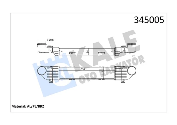 KALE 345005 TURBOSARJ RADYATORU MERCEDES S-CLASS W220 99>05 A2205000000 ürün görseli 1