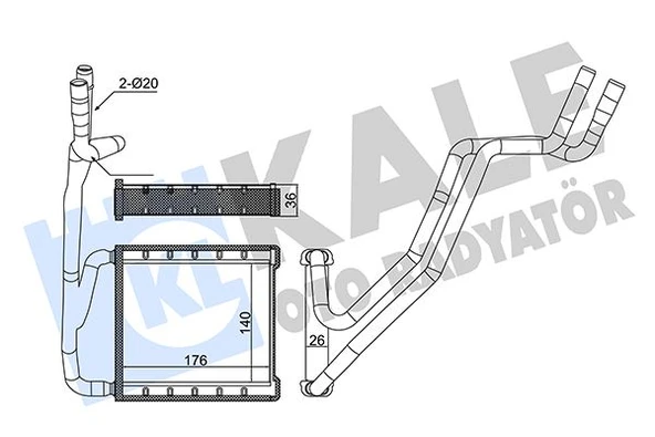 KALE 353860 KALORIFER RADYATORU COURIER 14> -ECOSPORT 1.6TDCI 13<17 B-MAX 1.0 ECOBOOST 1.5 1.6TDCI 12>15 AV11 18B539 AA-AV11 18B539 CA- ürün görseli