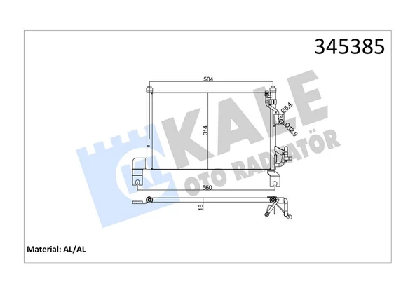 KALE 345385 KLİMA RADYATORU KONDENSERİ FORD RANGER 98> 06 2.5 TD 525X292X16 OTO.-MEK. XM3419710AE-4066739 ürün görseli 1