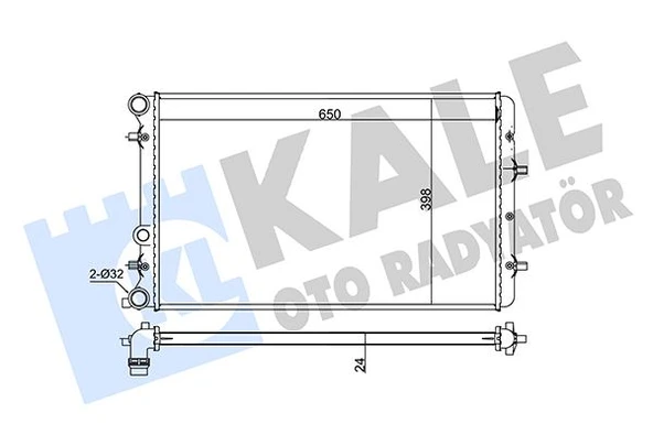 KALE 353800 SU RADYATÖRÜ VW POLO 02 >SEAT CORDOBA-IBIZA III 02 >SKODA FABIA 99 > 1.2 1.4 1.6 16V 1.4 1.9TDI MT AC NAC BRAZING 630x398x22 6Q0121253Q-6QE121253A 6Q0121253M-6Q0121253L-6Q0121253R ürün görseli 1